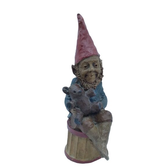 Vintage Tom Clark 1984 sitting gnome holding 'teddy' figurine - Picture 1 of 16